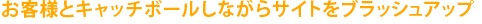 お客様とキャッチボールしながらサイトをブラッシュアップ