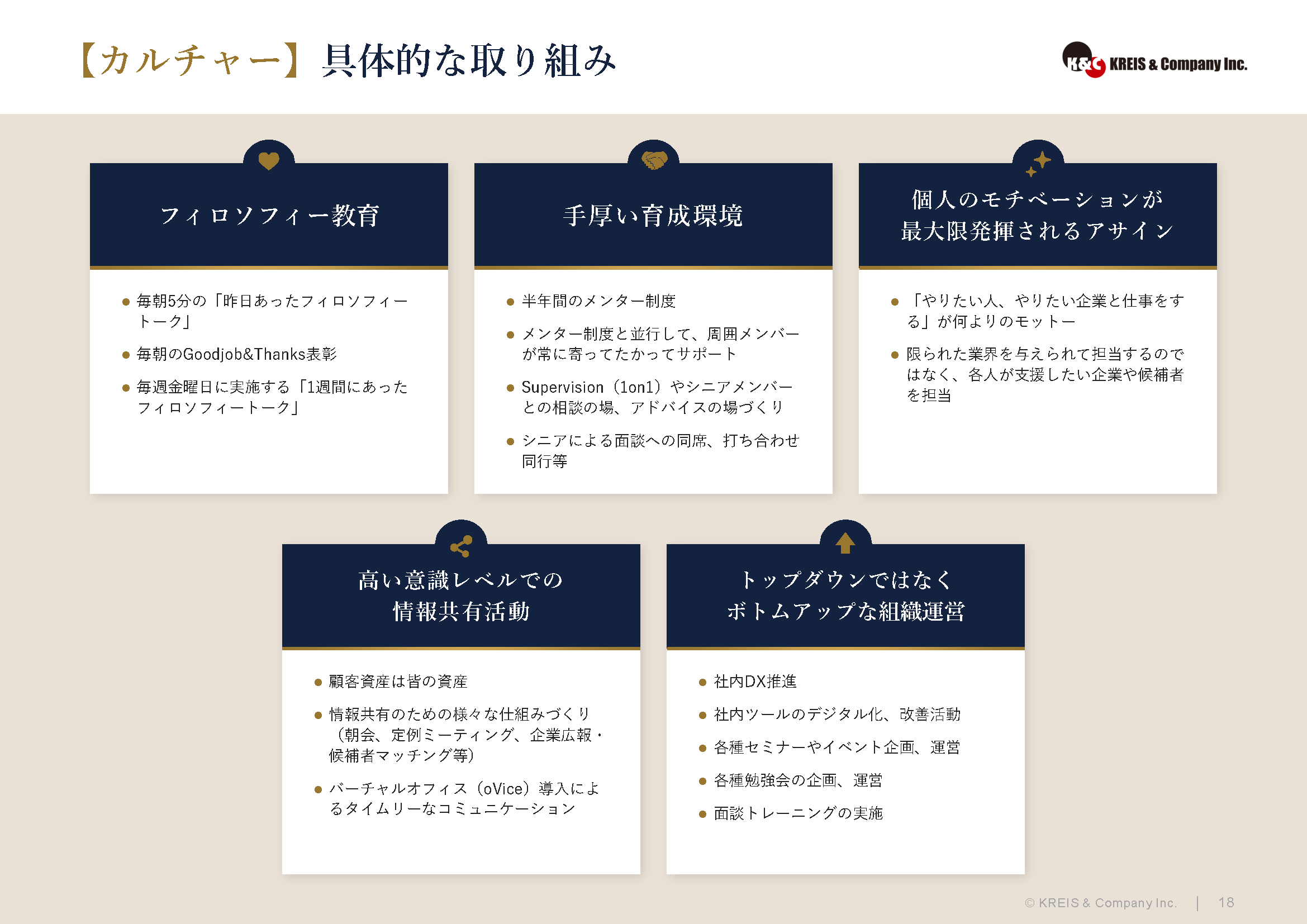 【カルチャー】具体的な取り組み