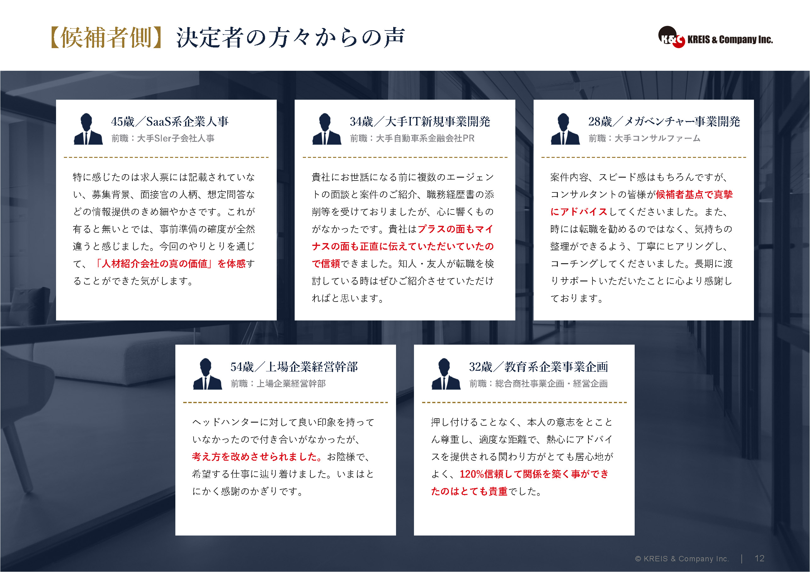 【候補者側】決定者の方々からの声