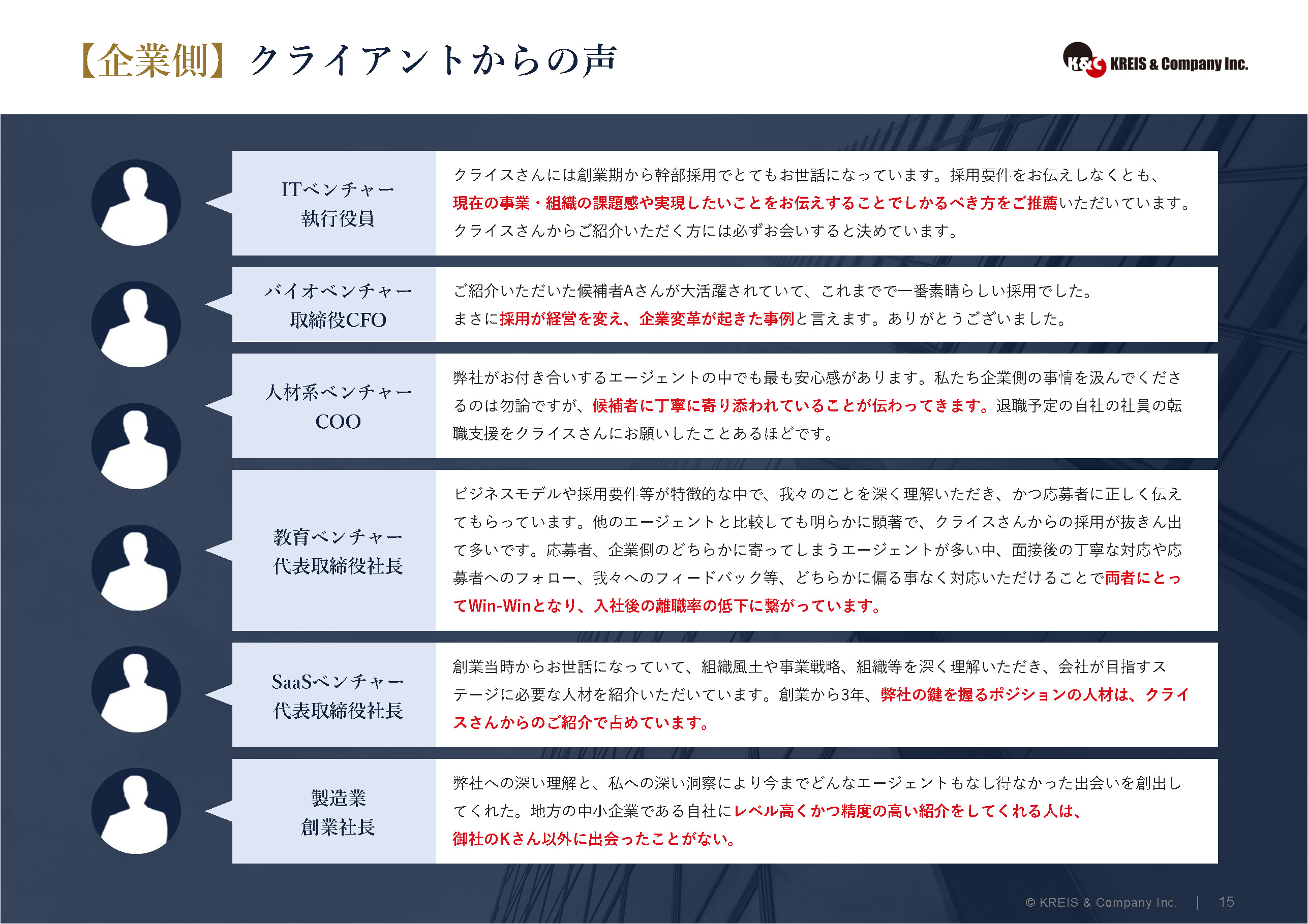 【企業側】クライアントからの声